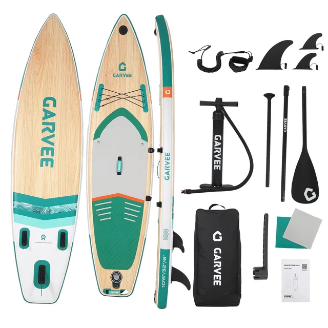 11FT/11.5FT Inflatable Stand Up Paddle Board for Adults & Youth, Wide Stable Non-Slip EVA Deck SUP with Paddle, Hand Pump & Carry Bag, All-Skill Level Paddle Board for Water Sports