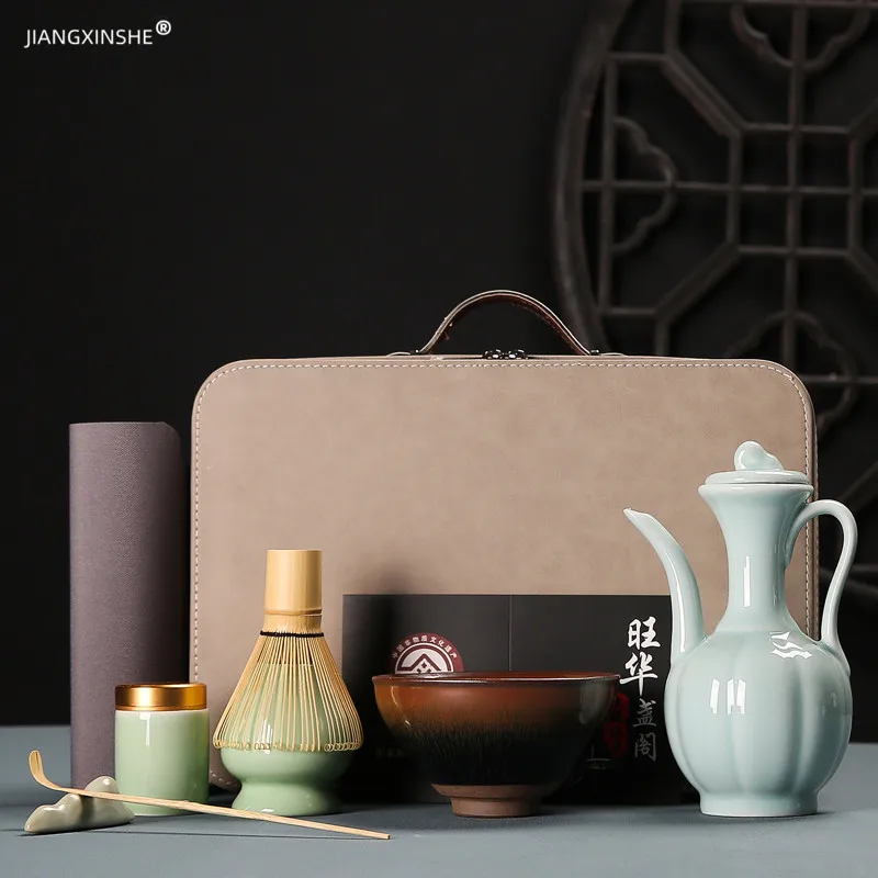 

Набор для чая маття ручной работы, 7 шт./компл., Легкая очистка, набор инструментов, подставка, чаша, венчик, ложка, Подарочная церемония, Традиционные Японские чайные наборы