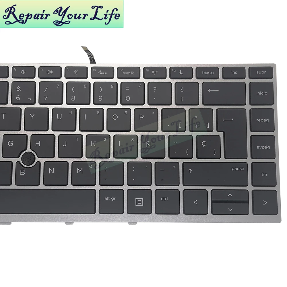 Latin Espanhol Backlit Teclado para hp Probook 640 g5 645 g5 640g4 645g4 Teclado Prata Quadro Trackpoint Novo L00737161 640g5 la - Imagem 2