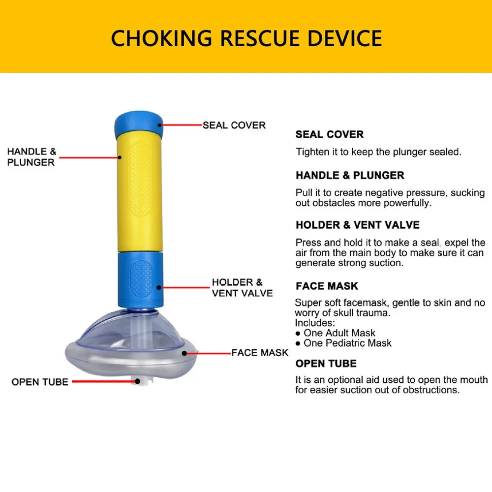 1/2set Auto CPR First Aid Choking Device Outdoor Home CPR Choking Emergency Equipment Adult Children Breath Rescue Anti Asphyxia 3