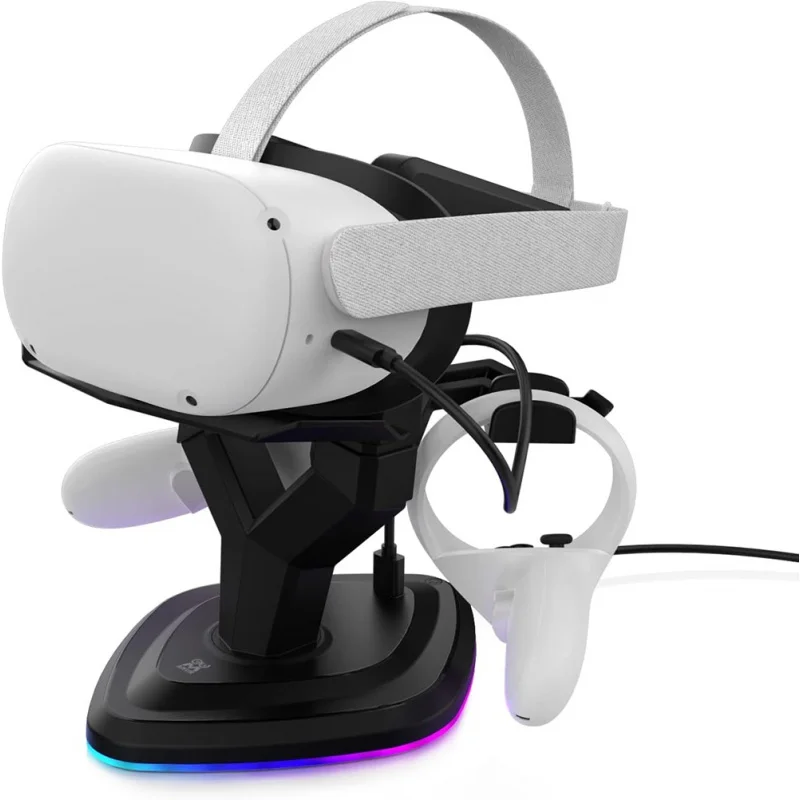 

Headset Charging Dock,VR Display Stand Accessories for Quest,Quest 2,Rift or Rift S VR Headset and Touch Controllers,More Stable