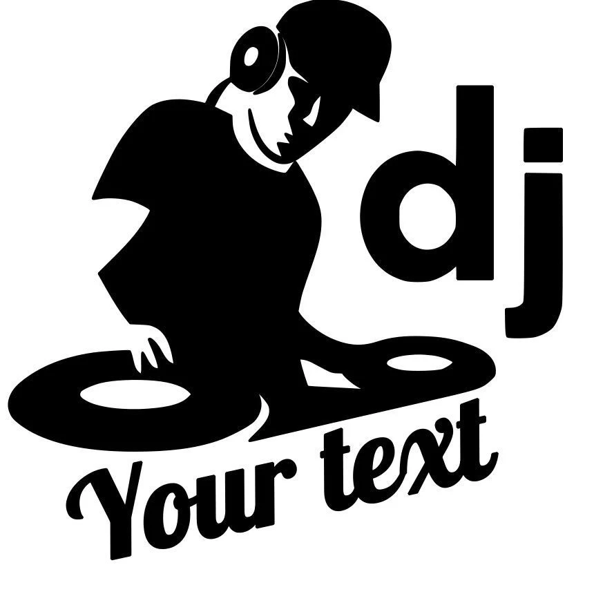 

Personalized Car Stickers Decoration DJ Music Text Car and Motorcycle Body Exterior Waterproof Sunscreen Vinyl Decal,13CM*13CM