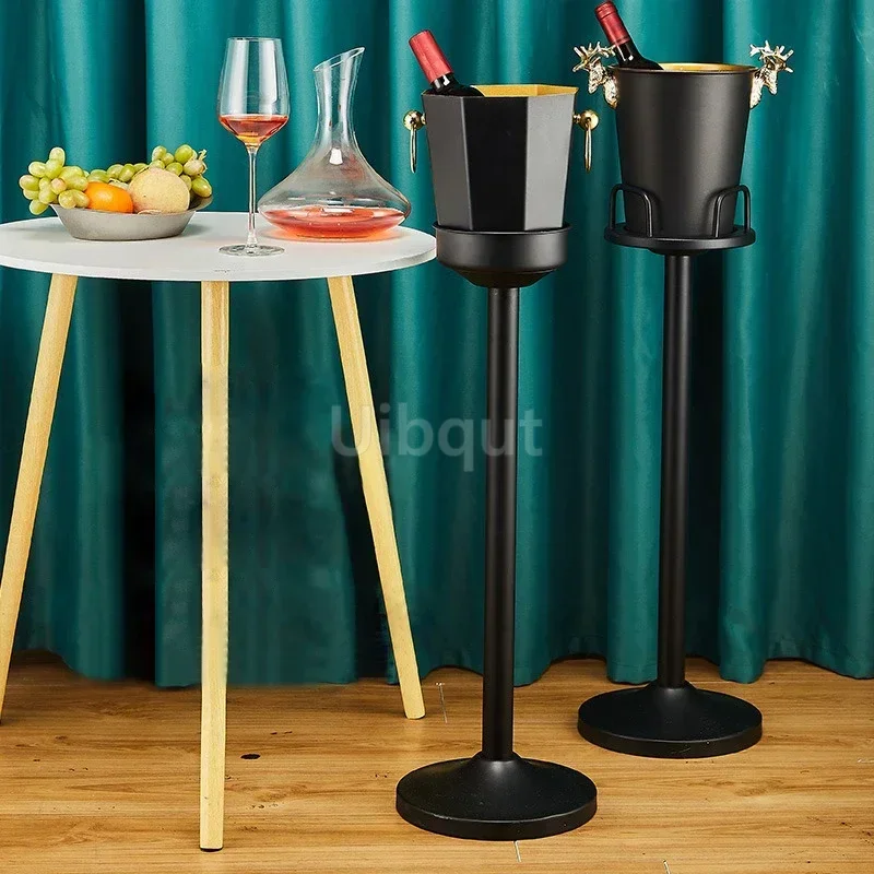 Stainless steel champagne KTV Bar Ice Bucket Bracket ice Luxury red wine bucket Stand Type Cooling Ice Bucket beer cooler