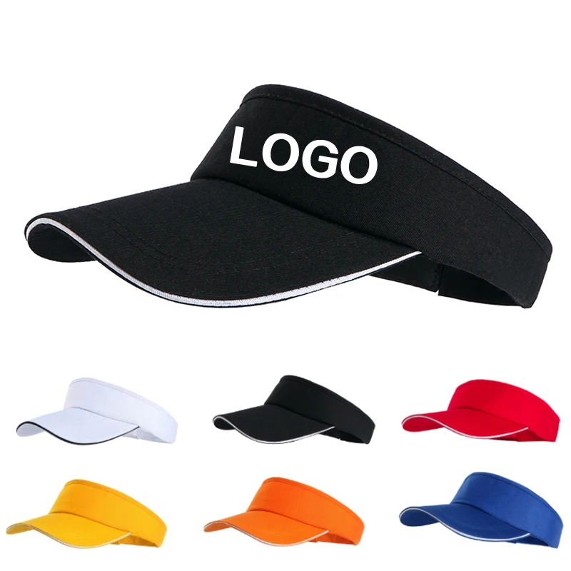 Summer Empty Top Sun Hats For Women Golf Tennis Caps For Men Cotton Adjustable Baseball Cap Unisex Visor Beach Hat