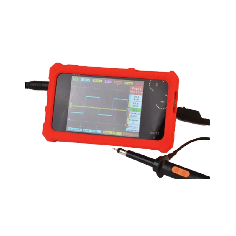 

Red Silicone Case CCDSO Mini Digital Oscilloscope DS212 DSO212 Thumb Wheel 1MHz 8MB LCD Display Handheld Pocket Osciloscopio