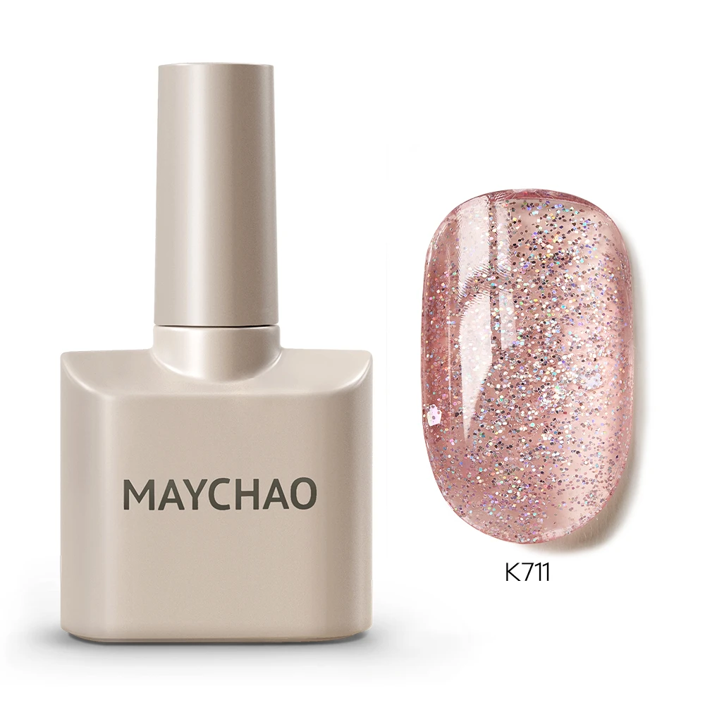 MAYCHAO Cherry Red Glossy Gel Nail Polish – 12ml Semi-Permanent Soak Off UV LED Frosted Finish