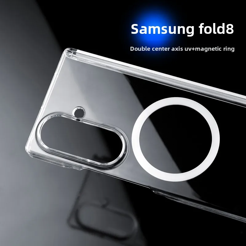 Magnetic Shockproof Transparent Back Cover with Hinge Protector