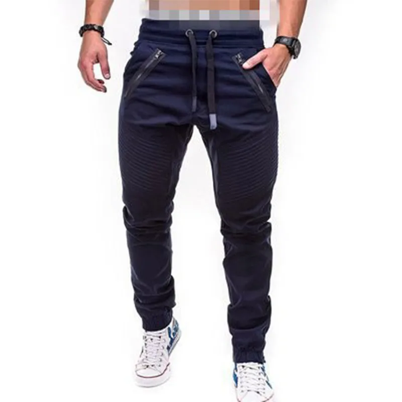 KPOP Fashion Style Harajuku Slim Fit Trousers Loose All Match Cotton Solid Casual Pants Pockets Elasticity Sport Baggy Pants
