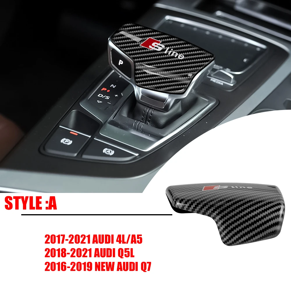 Schaltknauf-Abdeckung aus Kohlefaser, Schalthebelkappe, Dekoration für Audi Sline A2 A3 A4 A5 A1 A6 Q3 Q5 Q7 B8 8P Ventil – Detail 12