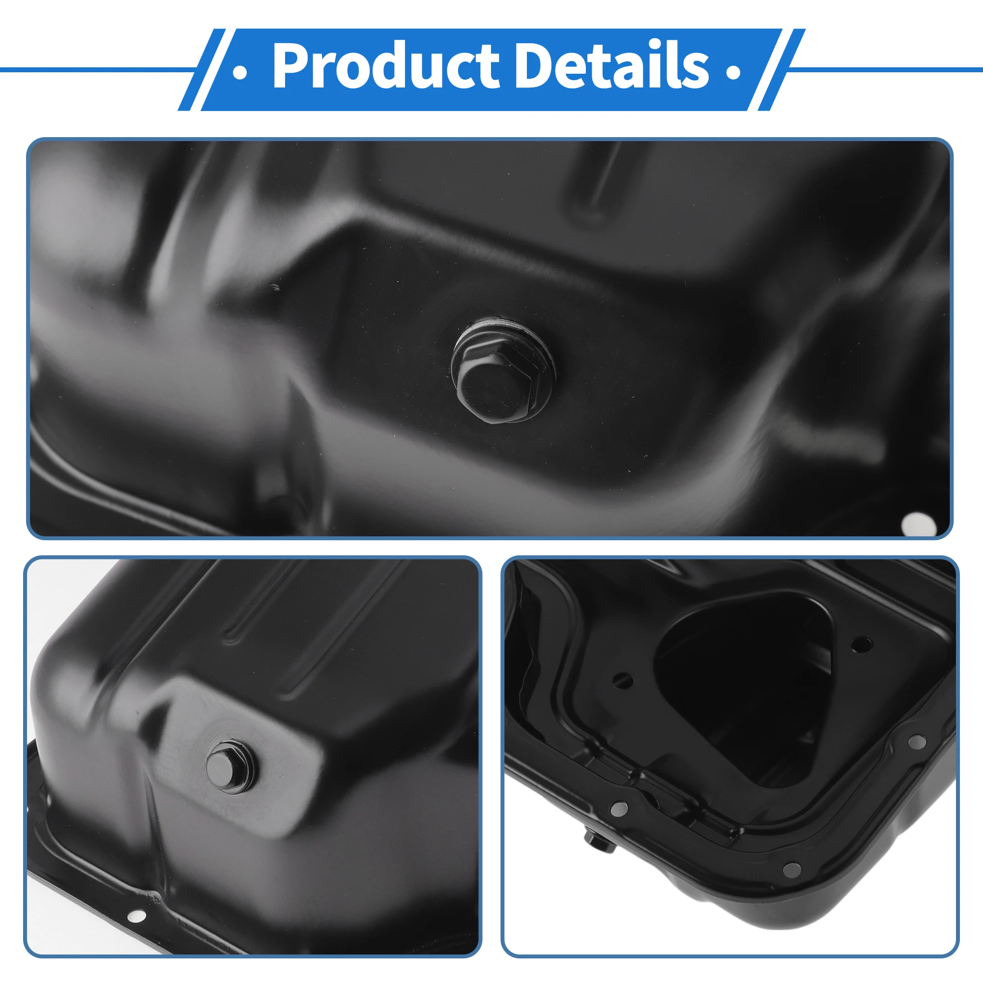 UXCELL No.264314 Engine Oil Pan for Toyota Corolla 1998-2008 Aluminum Alloy Black