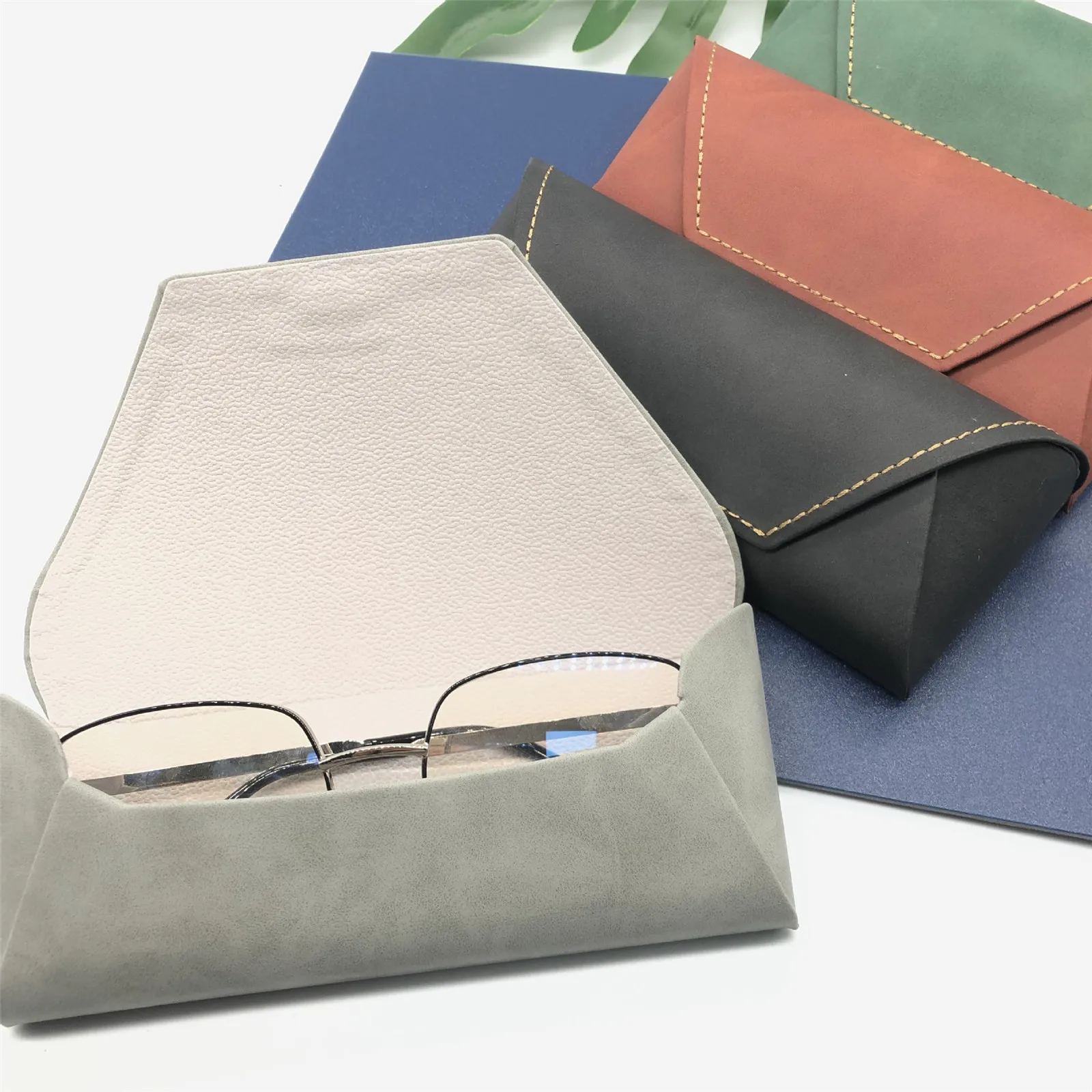 Glasses Case Pu+Metal Glasses Box Sunglasses Pouch Spectacle Case For ...