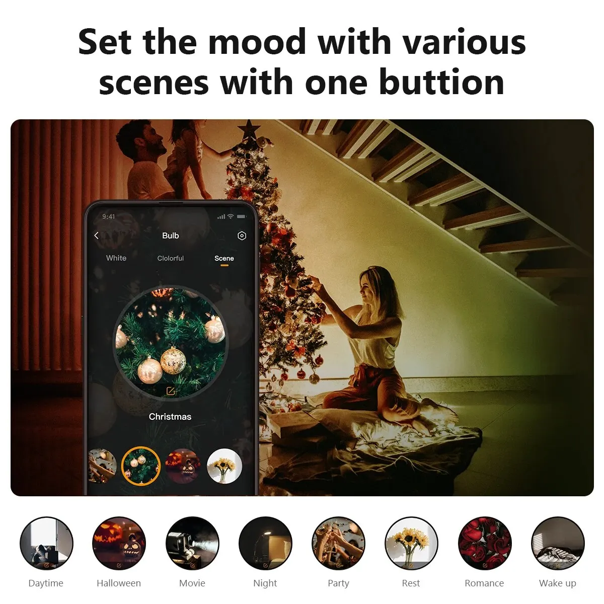 Smart LED Bulb IMOU Wi-Fi RGB Bulb Smart Control Lamp Base Dimmable Light Led Lamp Bombilla Colorful Changing Bulb Led 220-240V/110V 9W