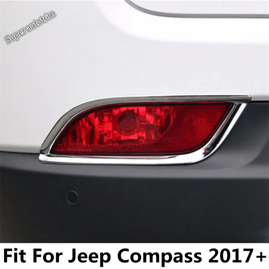 

Car Rear Tail Fog Lights Lamps Frame Molding Decoration Cover Trim For Jeep Compass 2017 2018 2019 2020 ABS Chrome Accessories