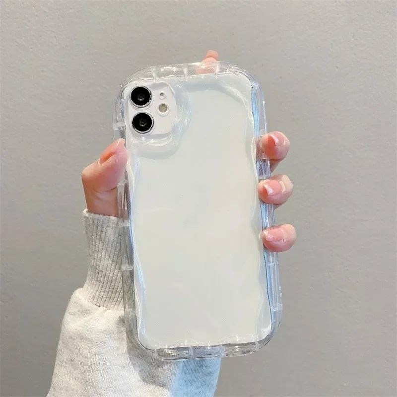 thumbnail image 1 of Case for IPhone 15 14 Pro Max 11 13 12 Mini XR 8 7 Plus X XS SE 2020 2022 Cover Love Heart 3D Wavy Curved Edge Soft Clear TPU, 1 of 5