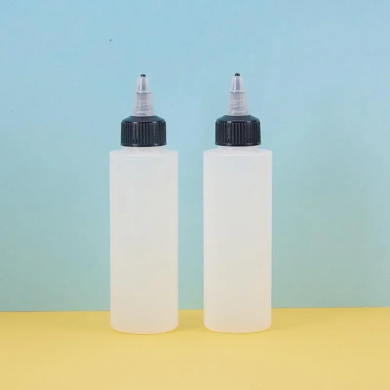 12 Pack 4 Ounce Plastic Squeeze Dispensing Bottles with Black Twist Cap Nozzle for Liquid Crafts Art Glue Multi Purpose