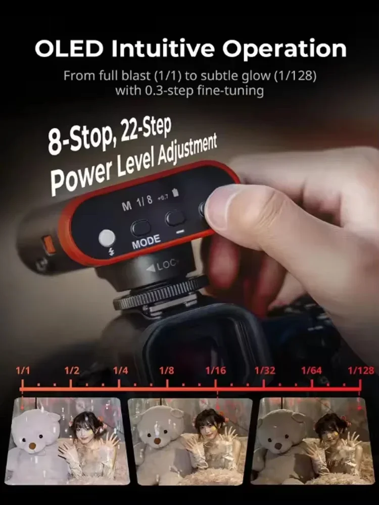 SmallRig RS20 미니 스피드라이트 플래시 휴대용 포켓 사이즈 플래시 OLED 스크린 2000mAh 배터리 ⒭ 5374