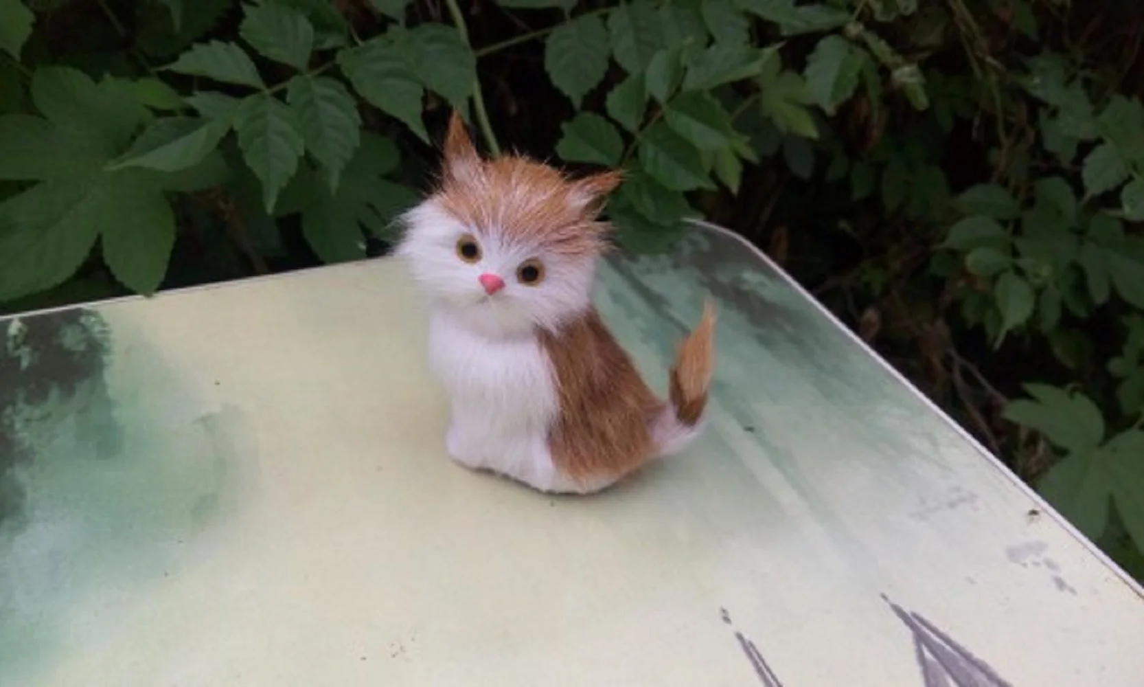

Милая игрушка-кошка из полиэтилена и меха, модель сидящего мини-кота, подарок, около 9x7 см, 0650