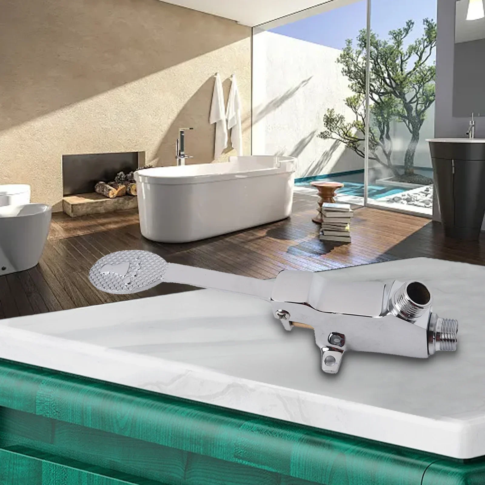 1x Bathroom Sink Faucet Floor Foot Pedal Control Switch Copper Bathroom Faucet Pedal Faucet Basin Foot Valve 3