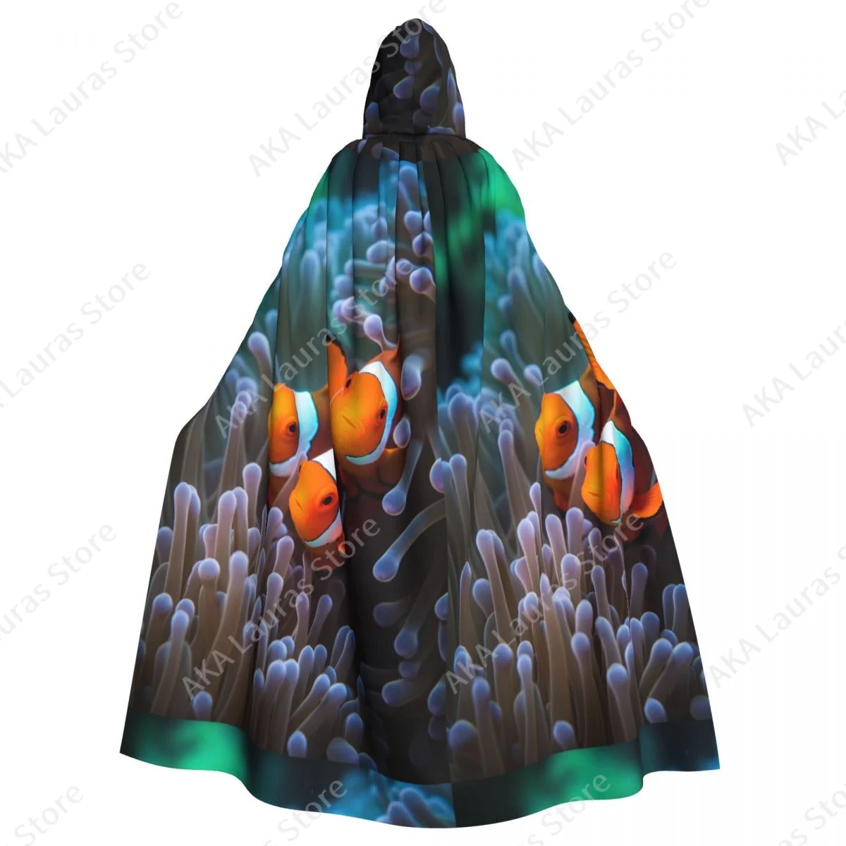 

Hooded Cloak Unisex Cloak with Hood Beautiful Clownfish Undersea Cloak Vampire Witch Cape Cosplay