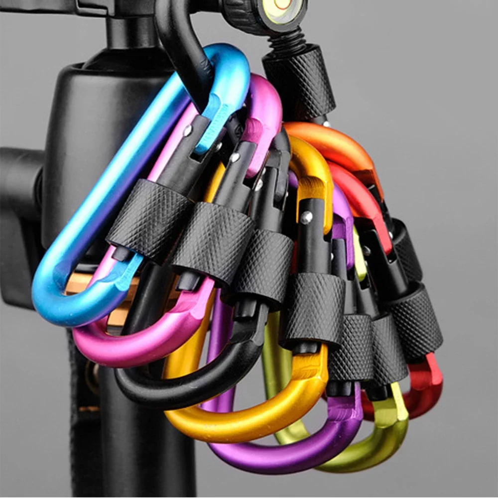 5/10PCS Aluminum Carabiner Hook Quickdraws D-Ring Key Chain Clip Camping Keyring Snap Hook Outdoor Travel Kit climbing carabiner
