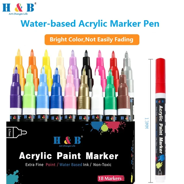 18pcs Acrylic Paint Markers for Kids, Non-toxic Water-Based Graffiti Marker  Pens Set, Rock Painting Art Supplies for Artists Kit - AliExpress