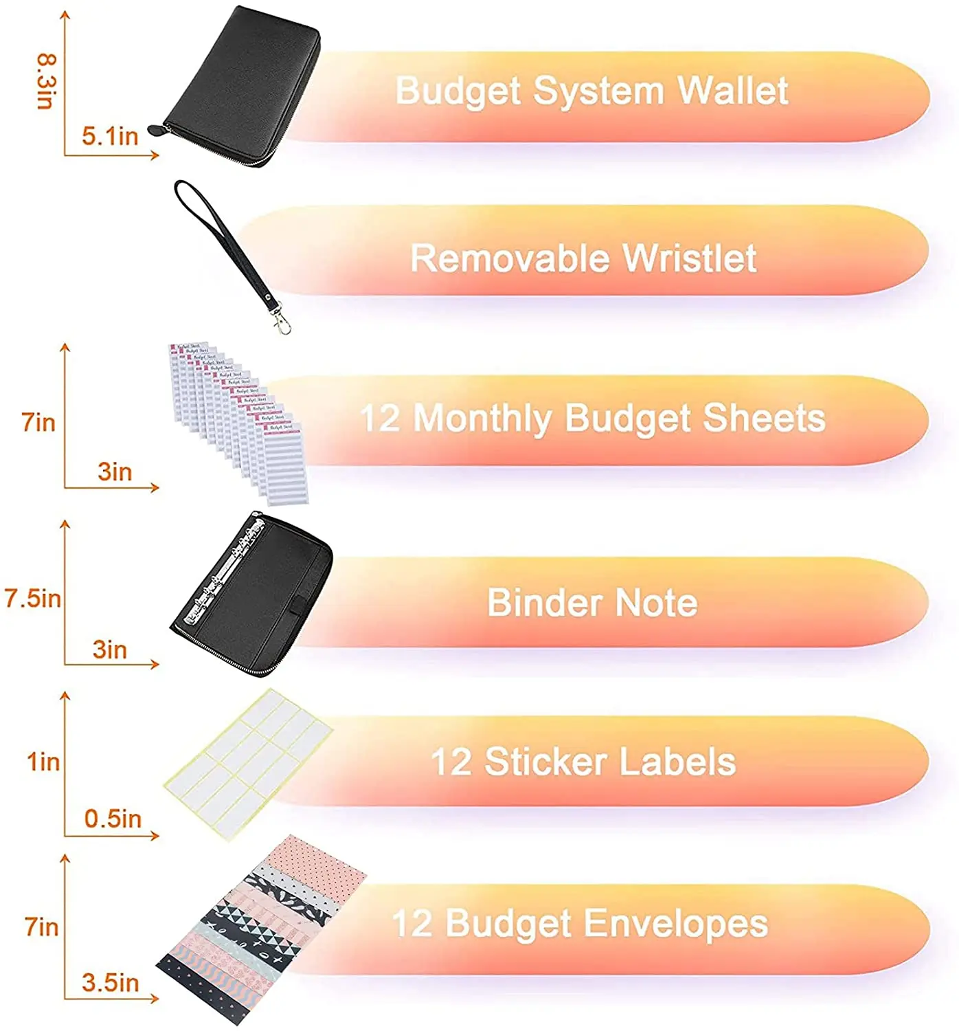 ADDON - Dividers for Cash Envelope Box Acrylic CashBox, Budget