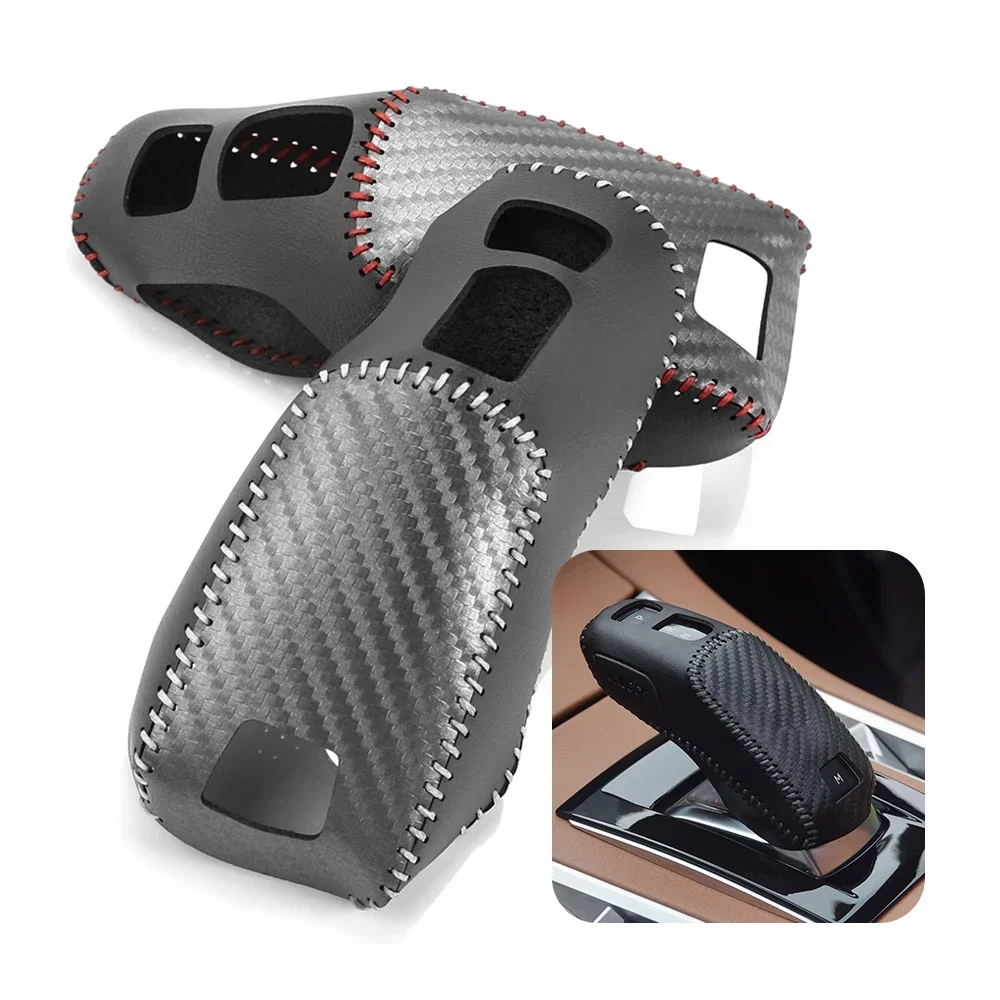 Leather Car Center Console Gear Shift Head Knob Cover Trim For Peugeot 4008 5008 508L 2008 3008 GT-car accessories