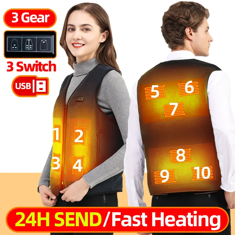 Unisex Rechargeable Electric Heated Fleece Vest