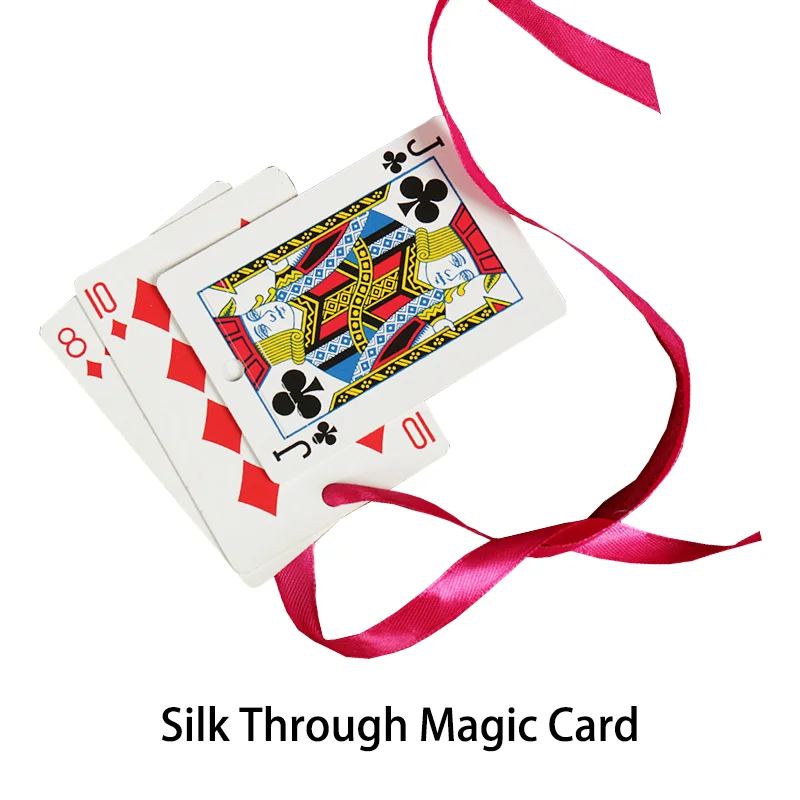

Silk Through Card Hole Magic Trick Funny magic props Close-up performance Easy to do Street Illusions Gimmicks Mentalism Props