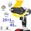 DayPlus 21V Portable Cordless Power Drill Set Impact Screw Driver with 1500mAh Li-Ion Battery 25+1 Torque Setting 45N.m 6