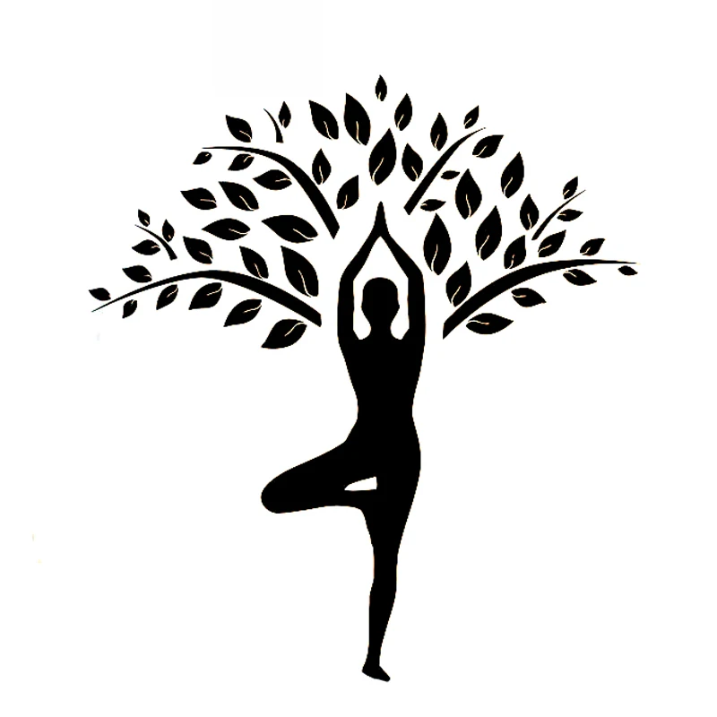 

Fun Tree Yoga Exquisite Decals High Quality Car Window Decoration Personality Pvc Waterproof Decals Black/white, 15cm*14cm