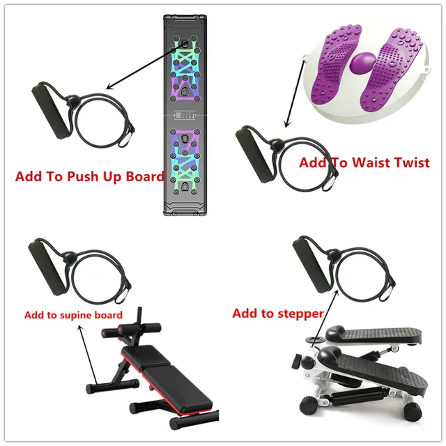 2pcs High Elastic Stepper Pull Ropes Arm Exercise Yoga Latex Braided Fitness Expander Push Up Board Resistance Bands Accessories 6
