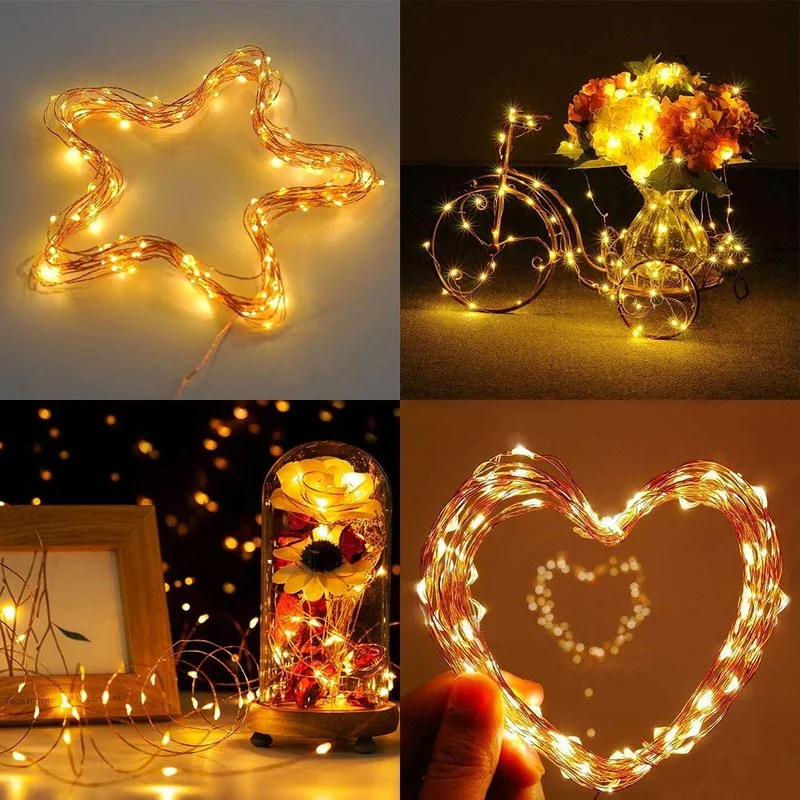 10 20m led luzes de fadas fio cobre alimentado por usb decoração natal luz da corda festa casamento ano novo decorações 2022 guirlanda