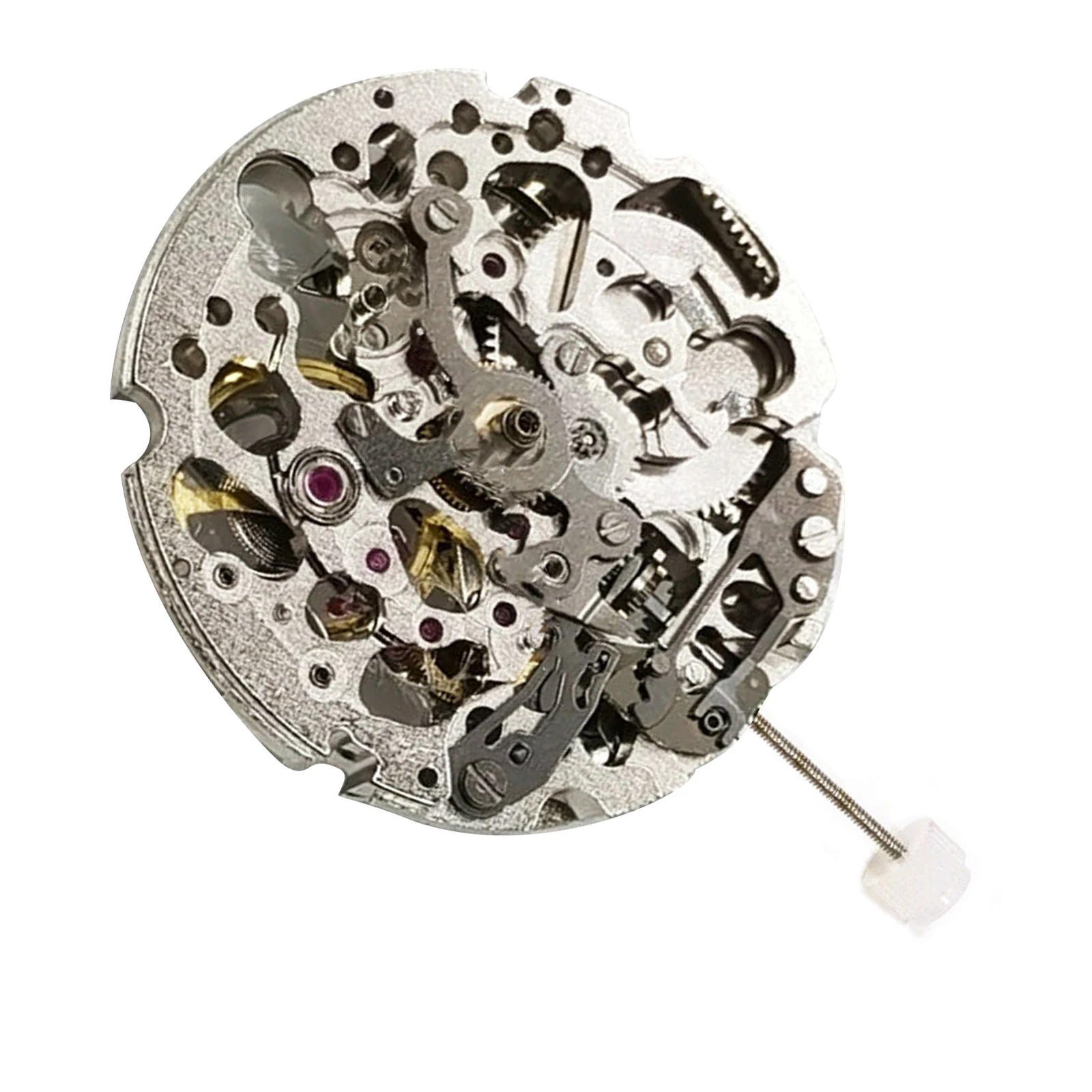 For Miyota Skeleton 8N24 Mechanical Self-Winding Movement High Accuracy Silver 21 Jewels Skeleton Mechanism 3 Hands Movement