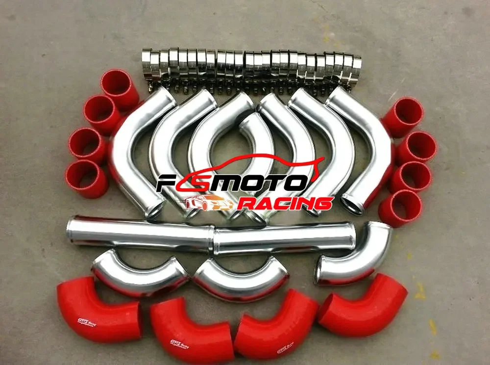10cm TUBO Alluminio Lucido Connettore Intercooler Siliconico Alu Gomma