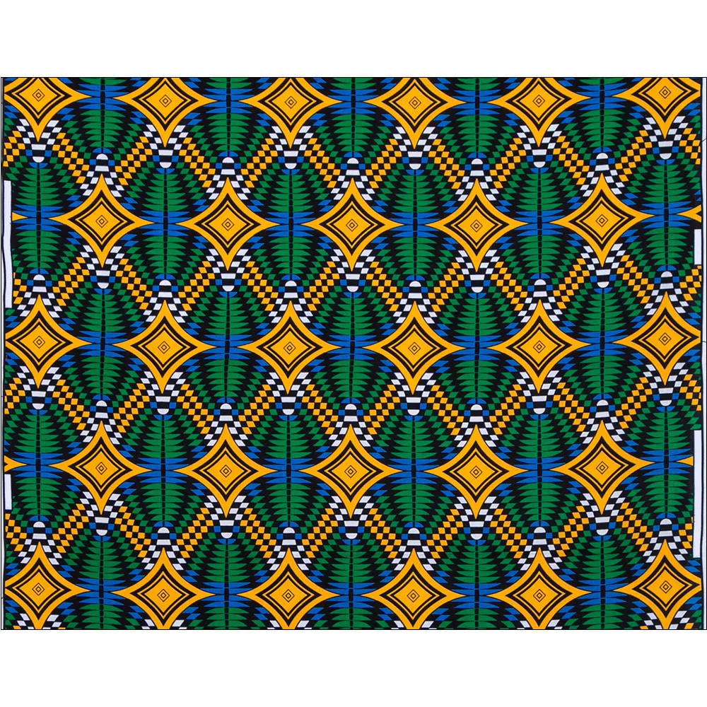 African Real Wax Fabric Cotton Wax Print Batik Soft Pagne Nigeria Ankara Wax Geometric Printing Pattern Fabric 24fs1543
