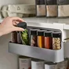 Plastic Seasoning Bottle Storage Rack Kitchen Seasoning Bottle Punch-free Adjustable Multi-functional Seasoning Jar Set 1