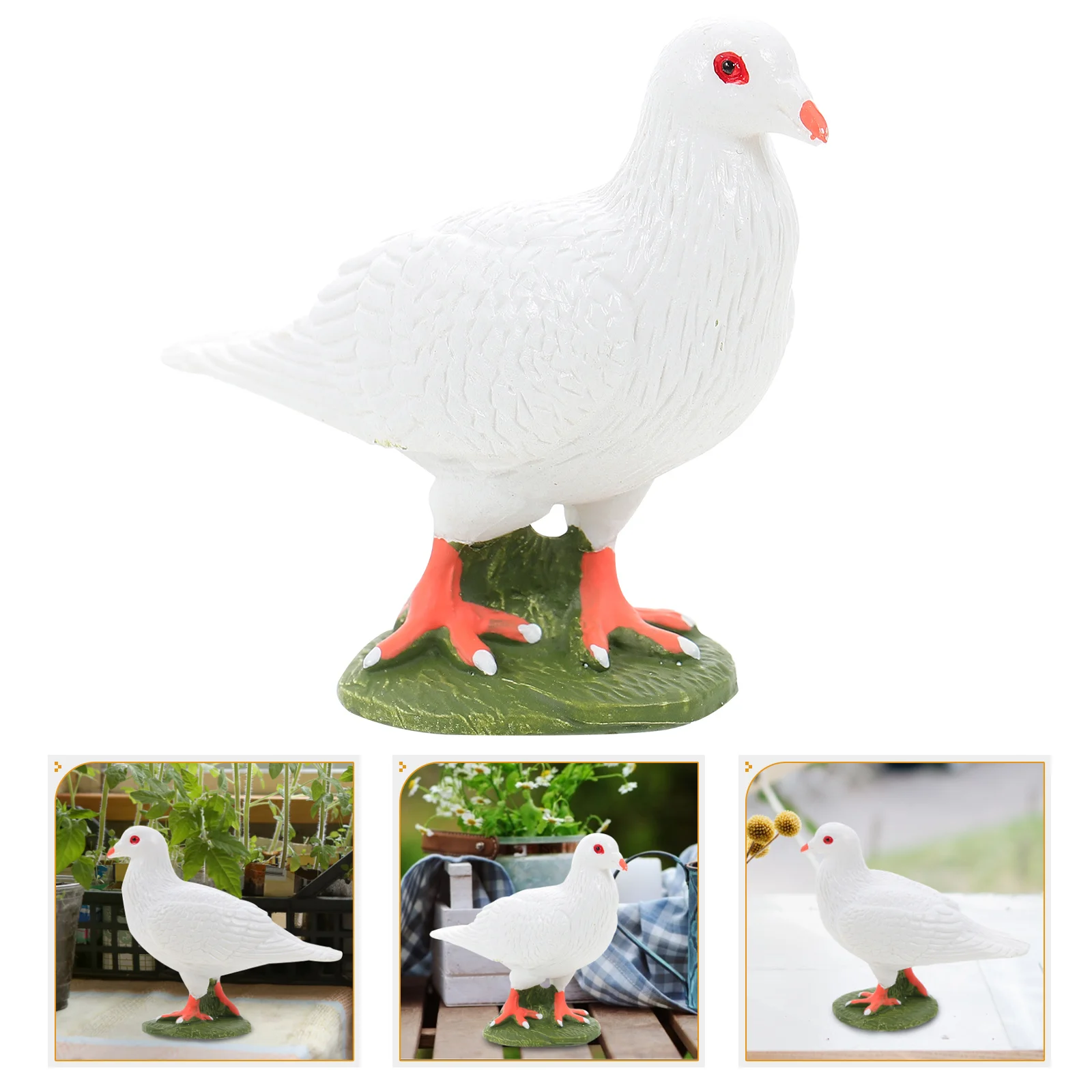 

Stobok Miniature Dove Figurine Simulated Dove Statue Sculpture Ornament Decoration Modern Dove Animal Figurines Desktop Display