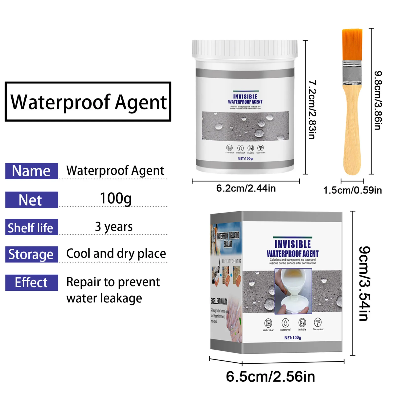 Agent anti-fuite étanche, agent de revêtement imperméable transparent,  réparation d'agent de réparation de mur, agent imperméable à l'eau de  toilette nano-spray colle anti-fuite (30g / 100g / 300g) : :  Bricolage