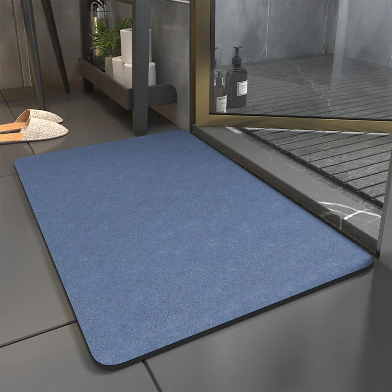 Diatomaceous Earth Bath Mat|Quick Dry Bath Mat|Super Absorbent Bath Mat|Non Slip Bathroom Rugs(40×60cm) (Navy blue) 6