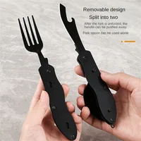 3-in-1 Outdoor Folding Spoon Fork Knife Combo Set Cutlery Picnic Travel Portable Multitool Stainless Steel Camping Utensils 2