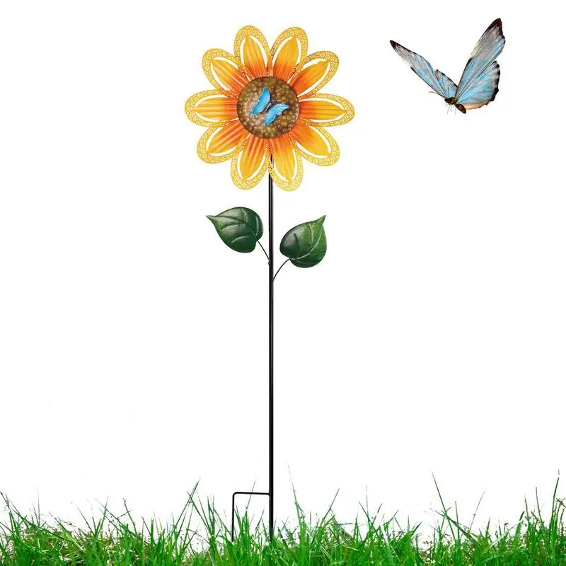 

Wind Spinners Outdoor Decorative Metal Sunflower Windmill For Garden Garden Stakes For Outdoor Patio Courtyard Outdoor Lawn