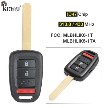 Keyforkess 313.8/ 433MHz ID47 Chip FCC: MLBHLIK6-1T / MLBHLIK6-1TA sostituzione 2 1 3 pulsanti portachiavi a distanza per Honda Crosstour CR-V
