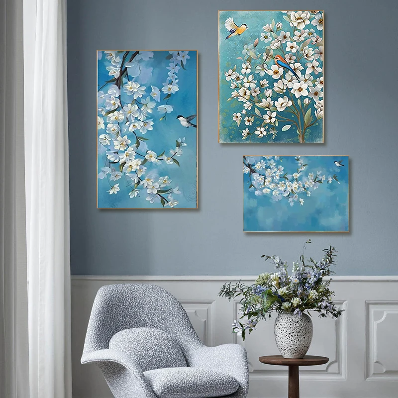 

GATYZTORY 3pcs Oil Painting Tree Drawing On Canvas HandPainted DIY Picture By Number Flower Kits Home Decoration Christmas Gif