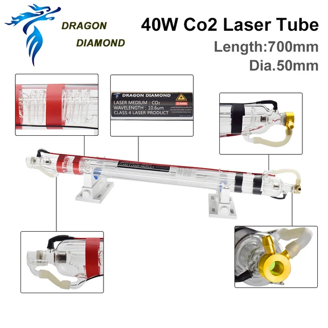 K40 Series Co2 40W Laser Tube + 40W Power Supply 110V/220V For Co2 Laser Engraving Cutting Machine 4