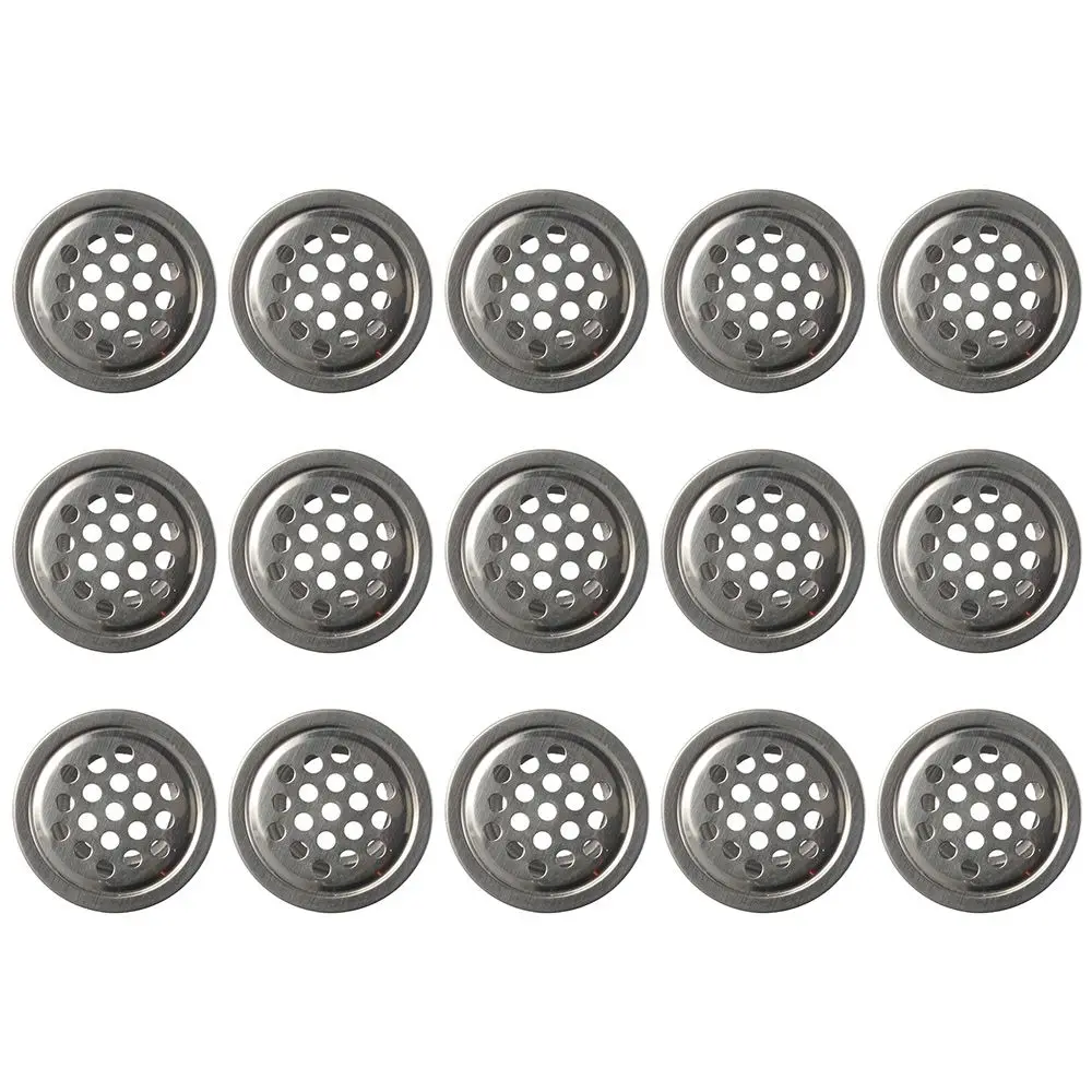 

15PCS Circular Air Vents Stainless Steel Silver Vent Mesh Hole Round 19mm Soffit Vent for Kitchen Bathroom Cabinet Wardrobe