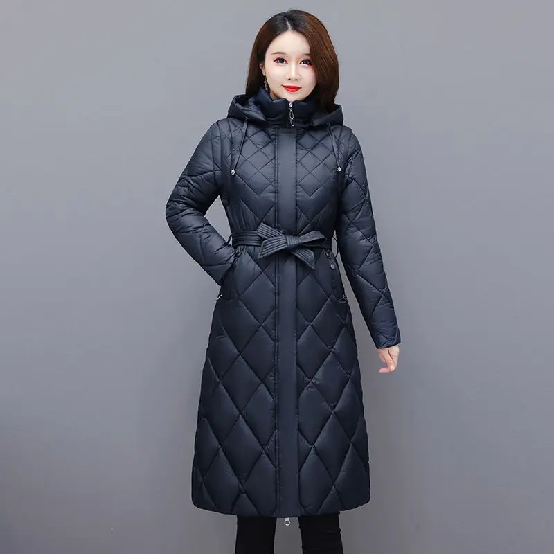 2023 New Women Down Cotton Coat Winter Jacket Female Mid Length Version Parkas Given To Philandering Outwear Hooded Overcoat