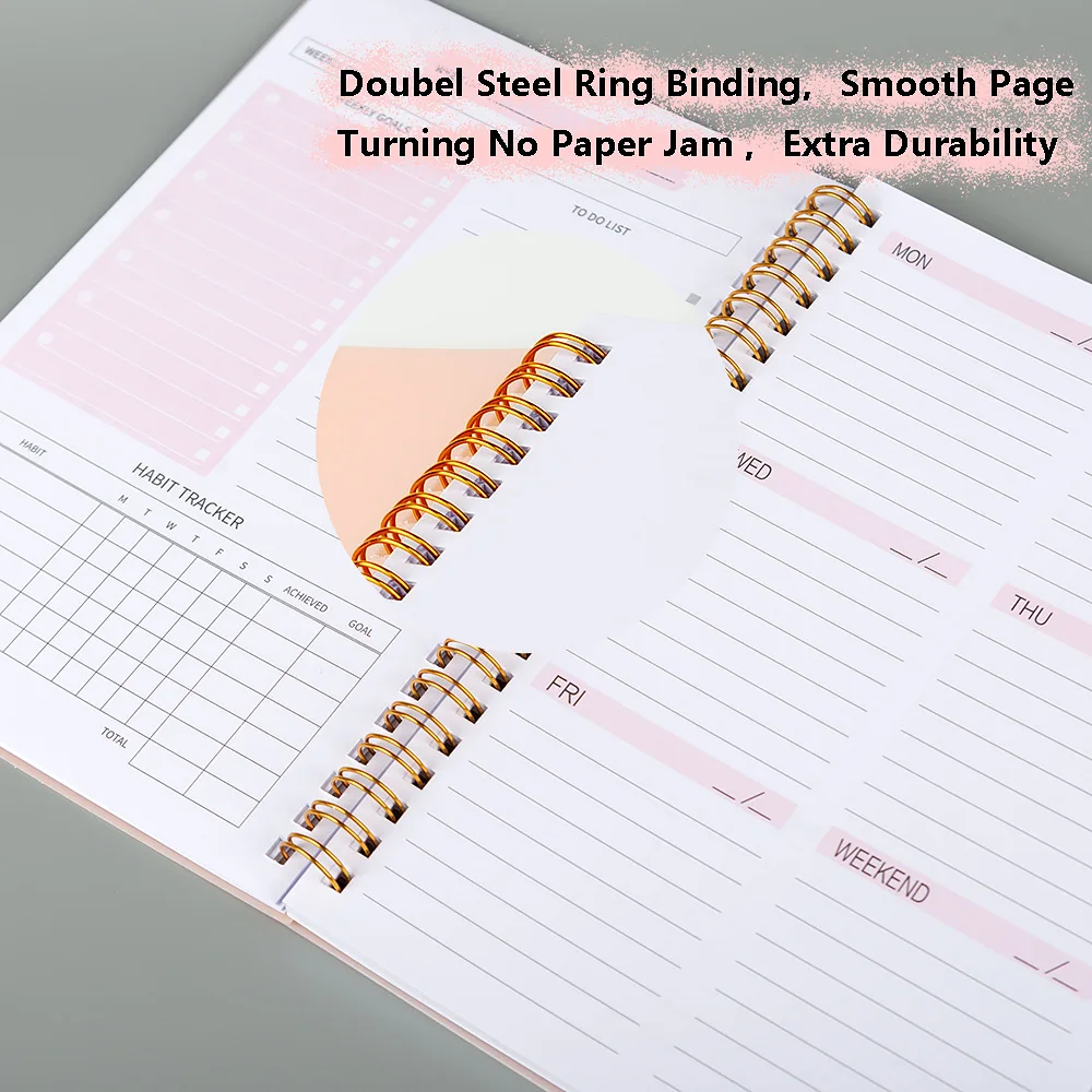 Notebooks 52 Weeks Spiral Binder Weekly Planners A5 Agenda Schedule organizer Journal for Office School Stationery Supplies schedule notebook notebook diary journal notebook diary
