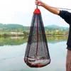 Drawstring Fishing Net Nylon Fish Guard Basket Foldable Nylon Mesh Fishing Net Tool Small Fish Crayfish Shrimp Crab Accessories 6