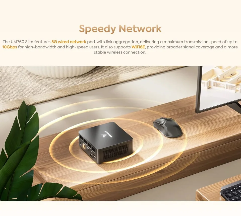 MINISFORUM UM870 Slim Mini PC AMD Ryzen 7 8745H CPU USB4.0 2*DDR5